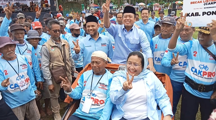 Launching Becak Listrik di lapangan Gulun, Kota Madiun pada Senin (29/1/2024).