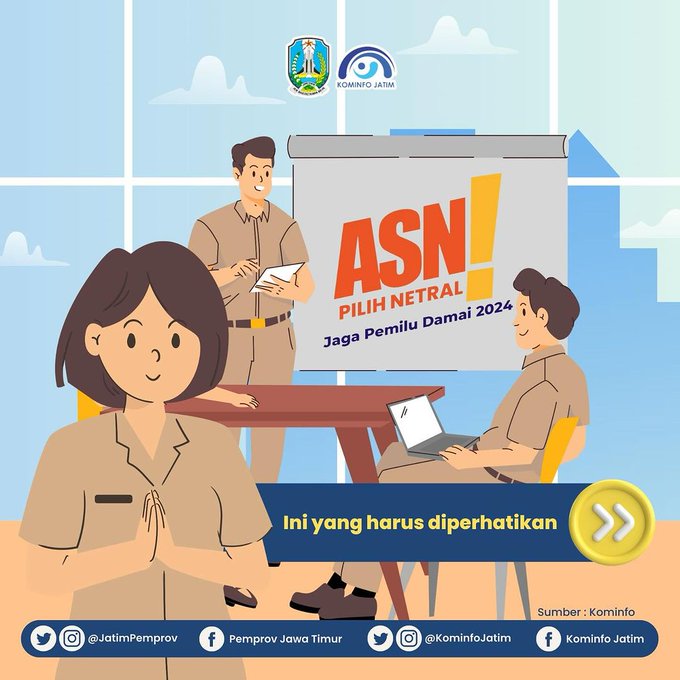 Ilustrasi ASN harus netral dalam pemilu. Foto: akun X Pemprov Jawa Timur