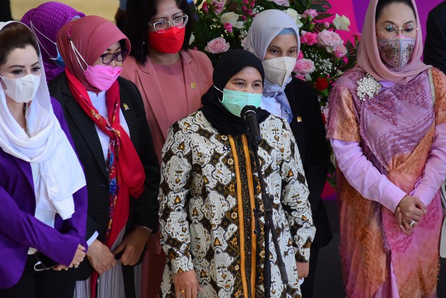 Kaukus Perempuan Parlemen di lobi Gedung Nusantara II, Kompleks Parlemen, Senayan, Senin (8/3/2021). Foto: Jaka/nvl/ dpr.go.id