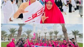 Foto Atas : Mantan Bupati Ngawi Budi Sulistyono dan istri saat Umrah bersama Ladima Tour Travel. 

Foto Bawah : Jemaah Ladima Tour Travel berfoto bersama.