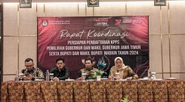 KPU Kabupaten Madiun gelar Rapat Koordinasi Persiapan Pendaftaran KPPS untuk Pilkada Jatim dan Pilkada Kabupaten Madiun tahun 2024, Jumat (20/9/2024).