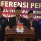 Konferensi pers Paslon Maidi dan F. Bagus Panuntun (MADIUN) usai pengundian nomor urut di Sun Hotel, Senin (23/9/2024) malam.