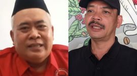 Dua politisi PDI Perjuangan Kabupaten Madiun, Fery Sudarsono (baju merah) dan Budi Wahono. Foto : Kolase Dok. NEUMEDIA.