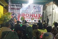 Calon Wakil Wali Kota Madiun, Bagus Rizki Dinarwan, melaksanakan kampanye di Jalan Nusantara, Kelurahan Klegen, Senin malam (14/10/2024).