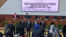 Prosesi pelantikan unsur pimpinan DPRD Kabupaten Madiun periode 2024-2029, Kamis (17/10/2024).